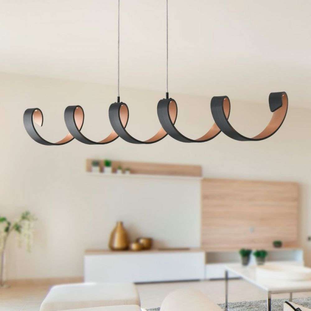 Lustra LED Helix S6 Black/Gold