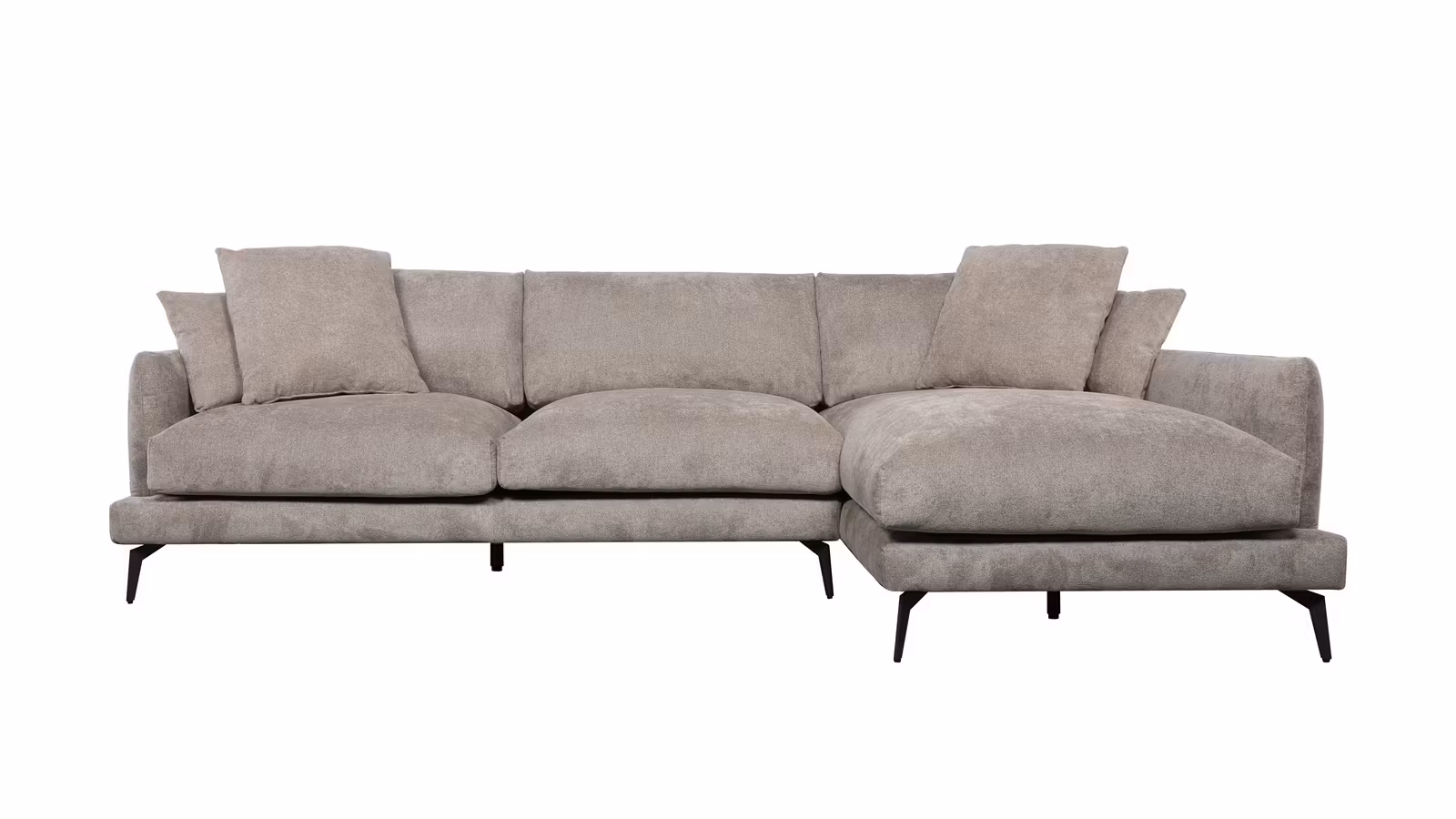 Canapea 2 locuri cu sezlong Monaco Beige, dreapta