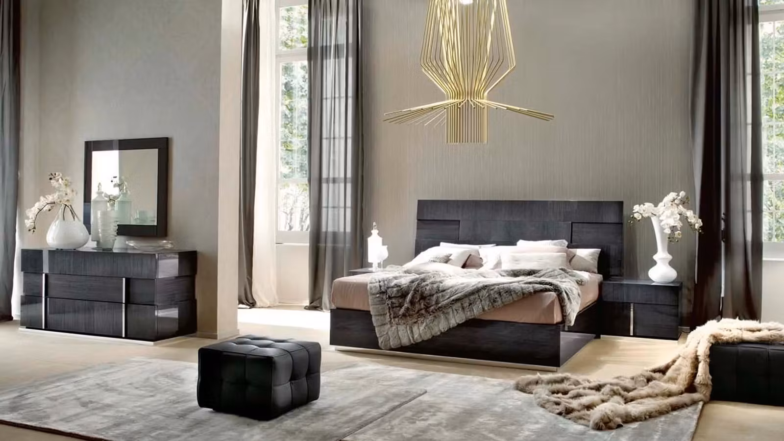 Noptiera Montecarlo Gray Koto High Gloss, dreapta