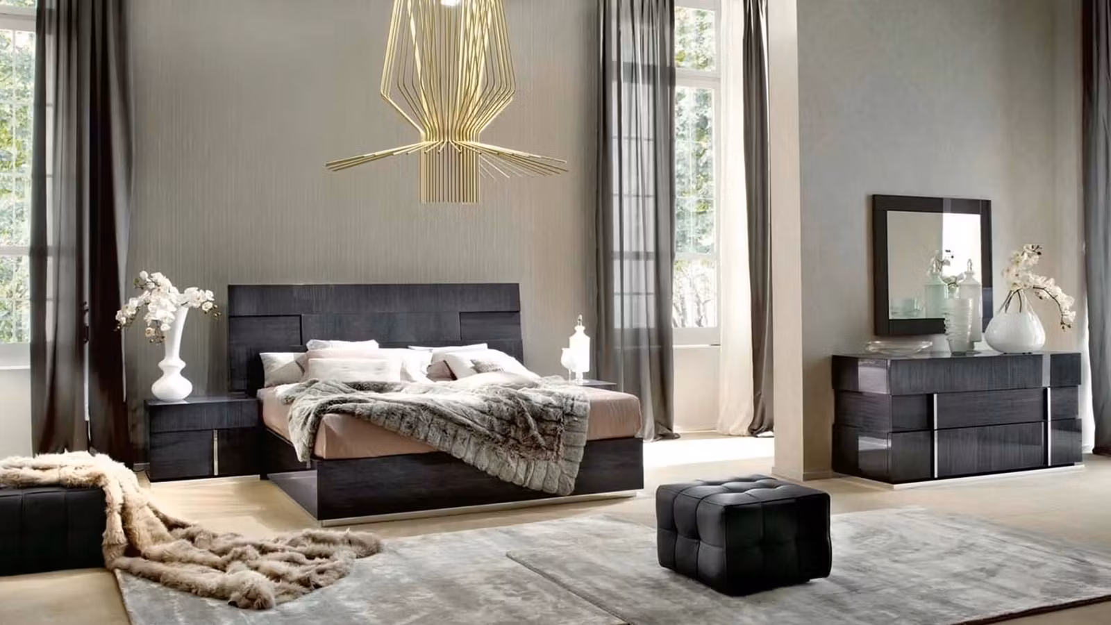 Noptiera Montecarlo Gray Koto High Gloss, stanga