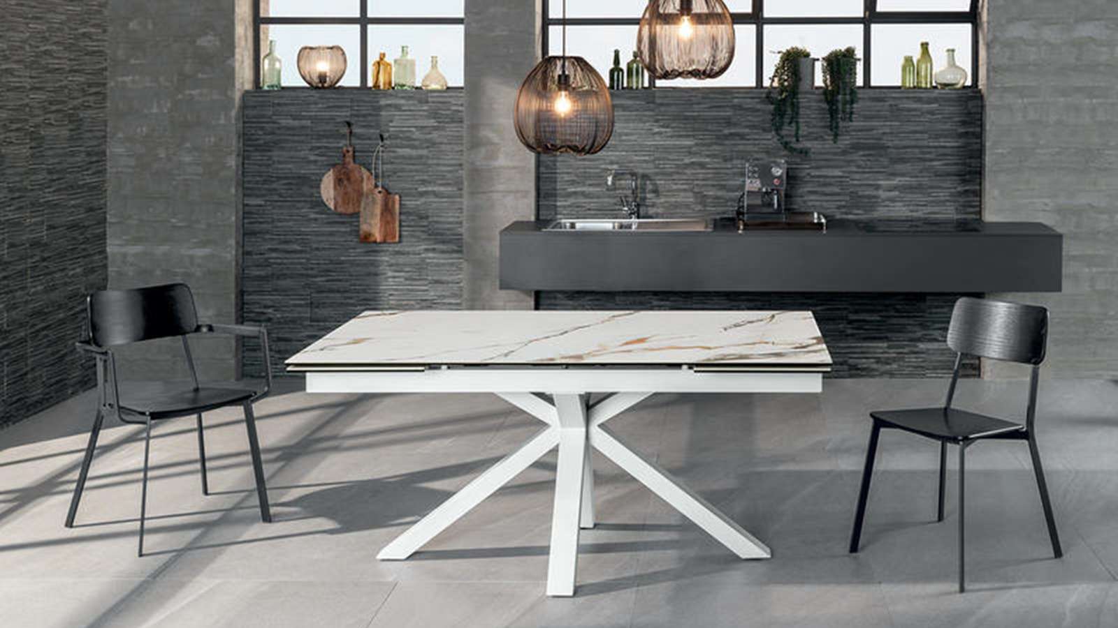 Masa extensibila Ceramica 1 Marmo Calcatta Borghini 160(240)x90 cm