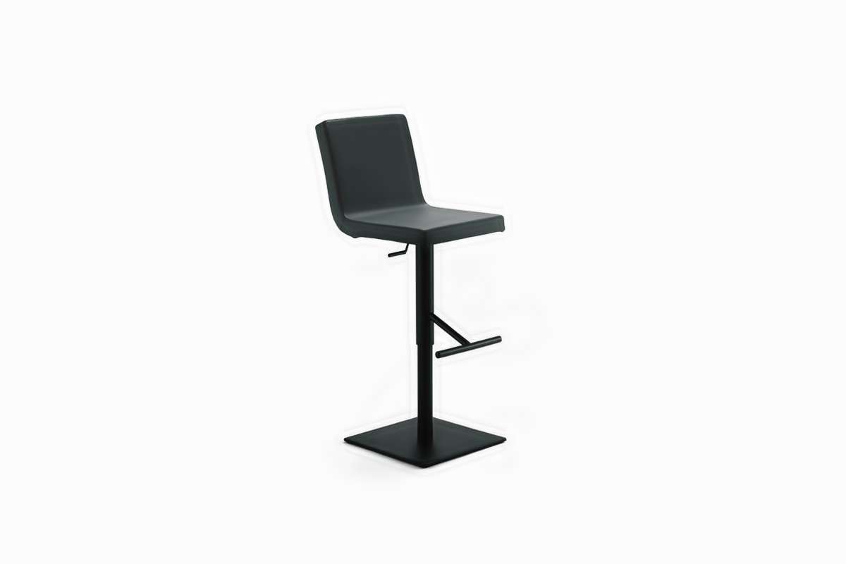 Scaun de bar pivotant Afro Black/Ecopiele Lead