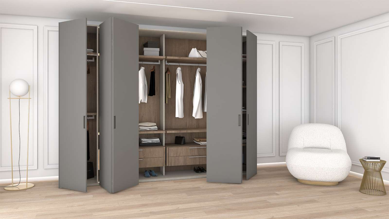 Dressing Poker Total View batant LED Matt Arena + Nobilitato Oxford Sand