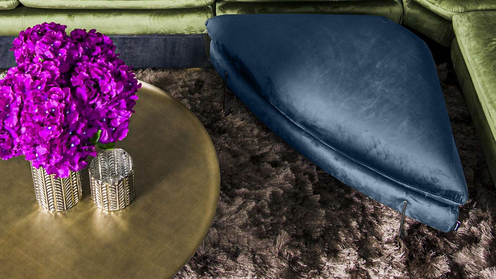 Pouf Monnalisa Triangle Selma Azzuro