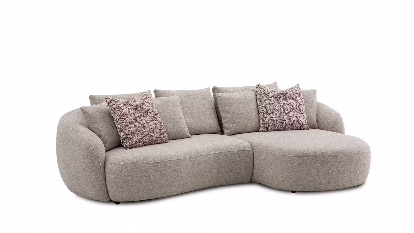 Canapea cu sezlong Misiarte textil Cloud Beige, dreapta