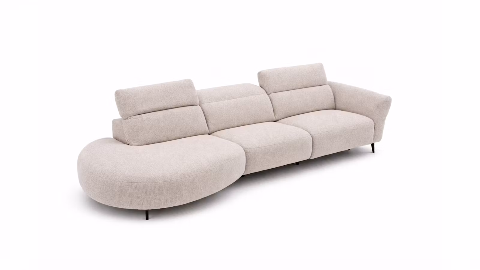 Canapea cu sezlong si recliner Lira textil Verona, stanga
