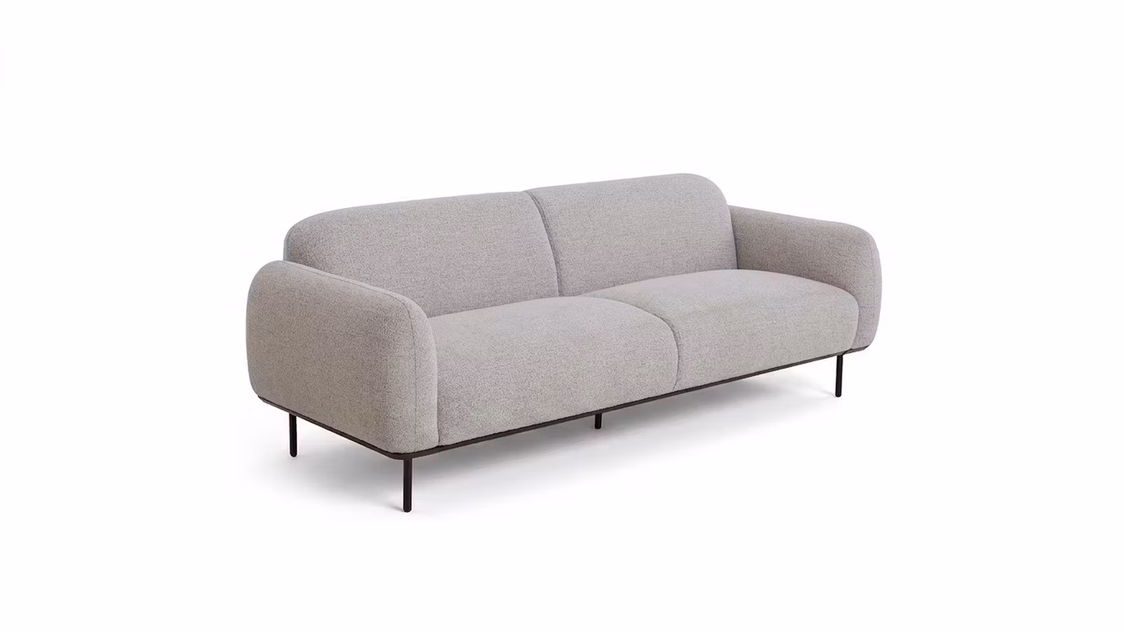Canapea liniara Jimmy cu 3 locuri, Textil Milan Grey