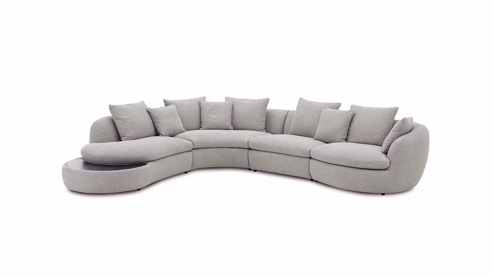 Canapea de colt Kilian textil Light Grey + Masa Ceramica Black, Stanga