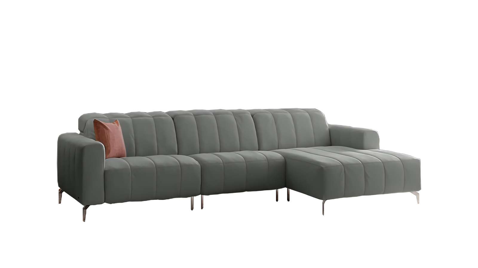 Canapea cu sezlong Portento Brezza Grey, dreapta