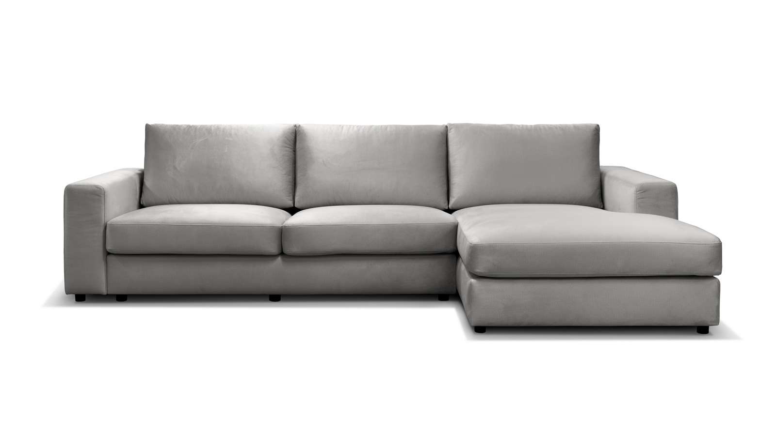 Canapea de colt cu sezlong Riva, textil Grey, dreapta