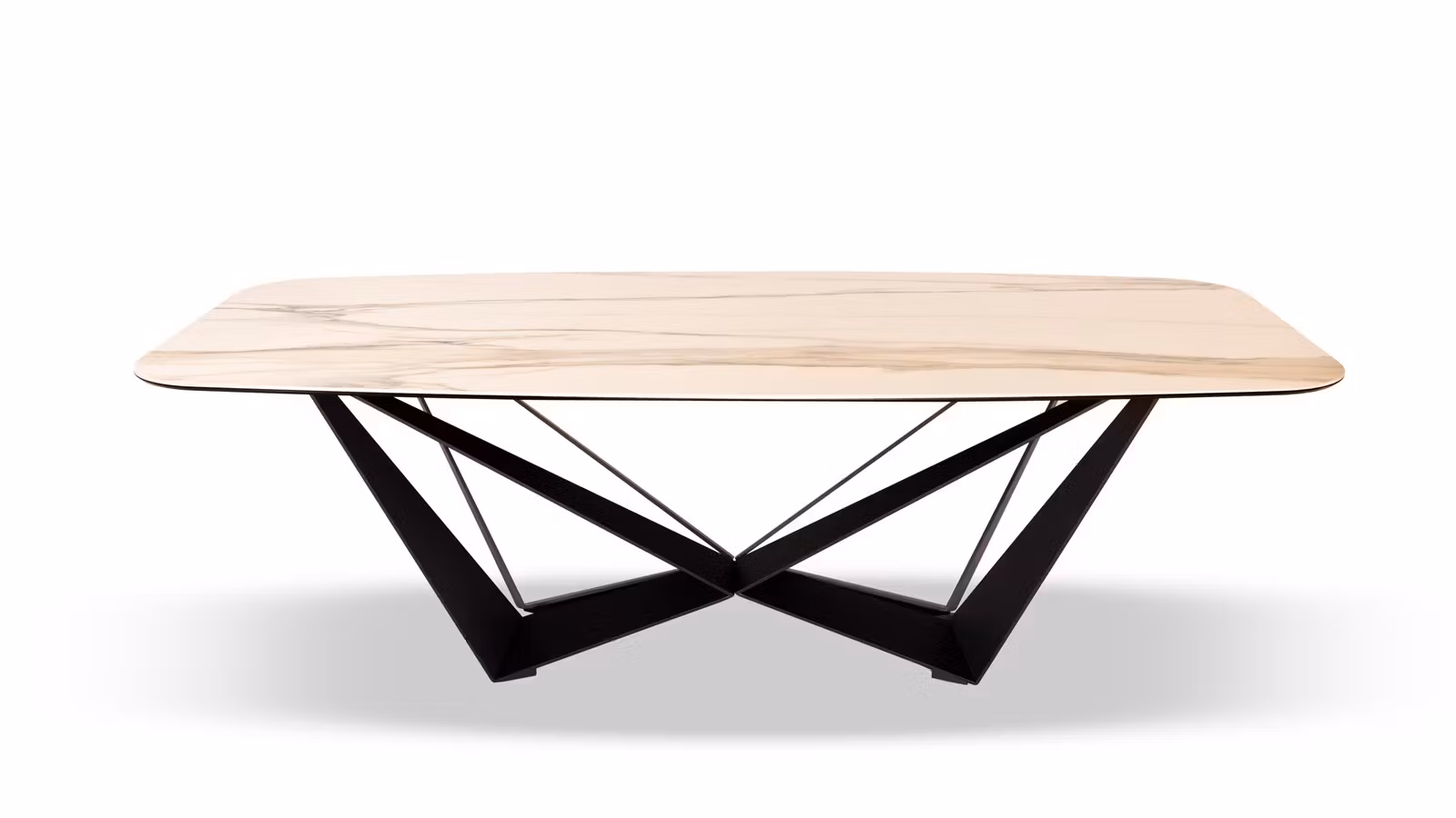 Masa Skorpio Keramik Calacatta Golden, Str. Metal Graphite