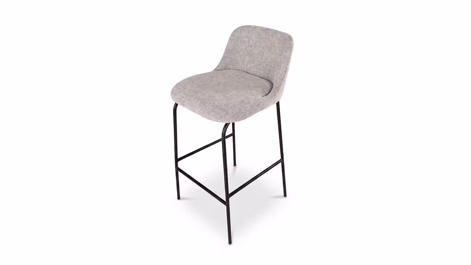 Scaun de bar Portland textil Ellen Shale Gri