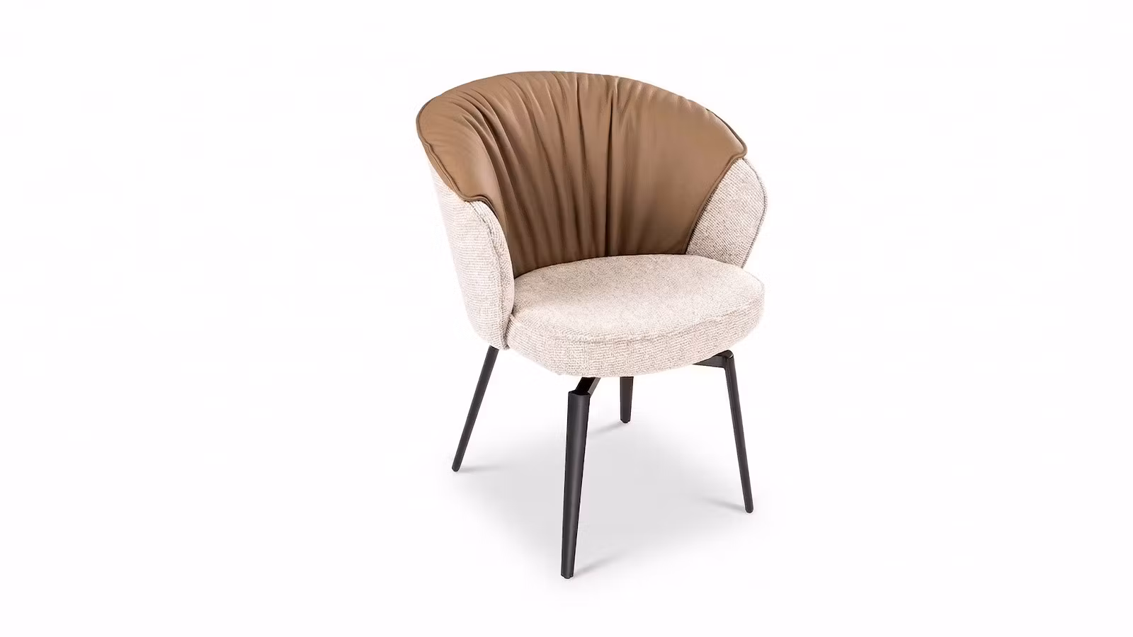 Scaun Dean piele Greige + textil Milan