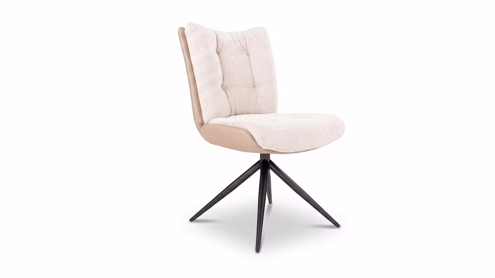 Scaun Gary textil Bej deschis + ecopiele Vega Bej