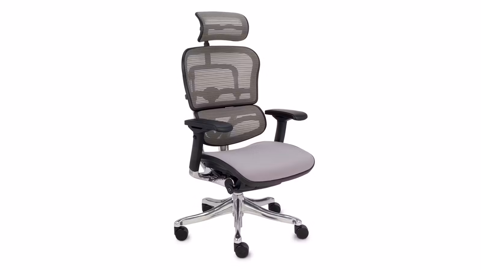 Scaun de birou Ergonomic Bentley Black Chrome Grey Fabric