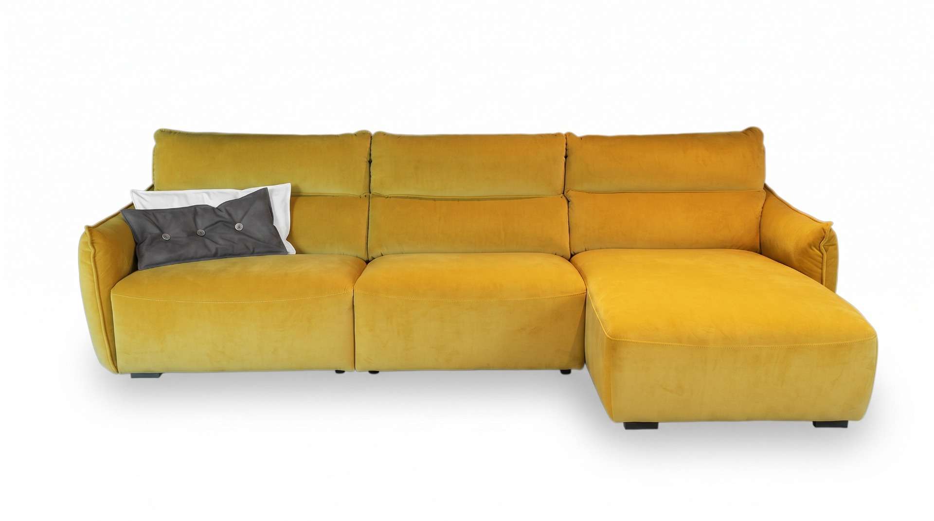 Canapea cu sezlong Stupore Brezza Mustard, dreapta