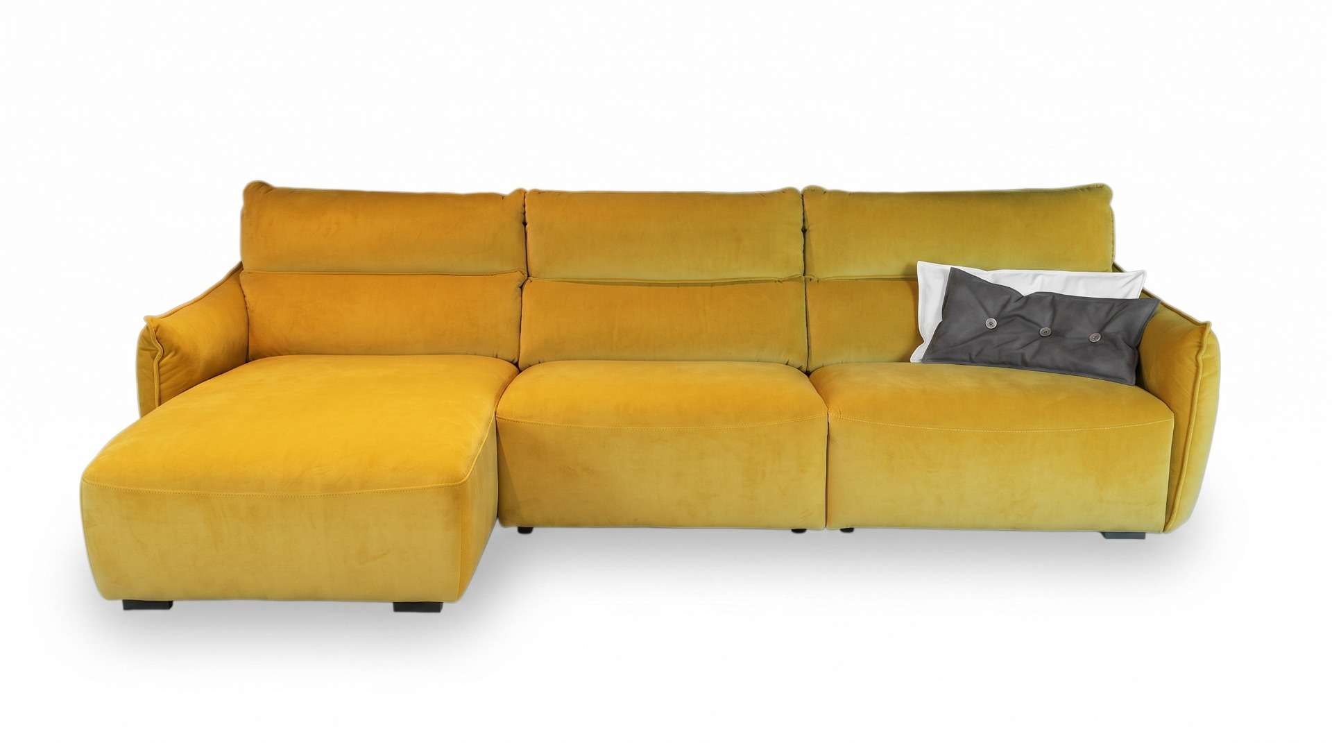 Canapea cu sezlong Stupore Brezza Mustard, stanga