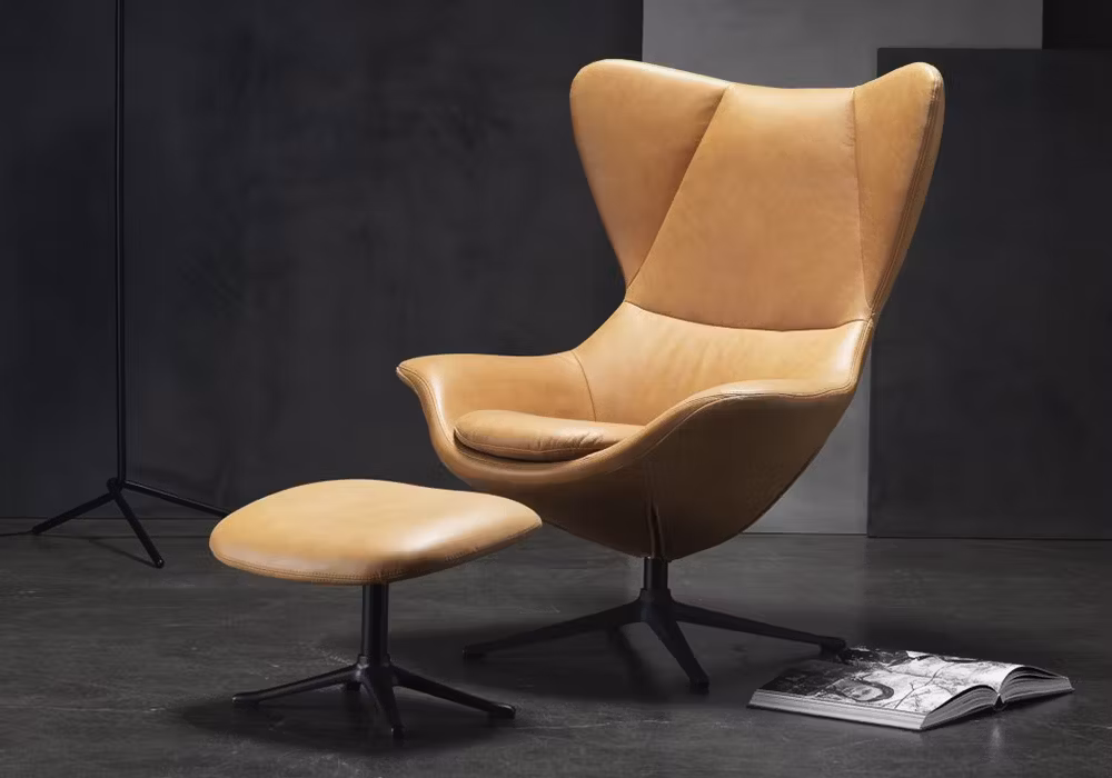 Fotoliu Stilo piele Savoy Cognac Brown