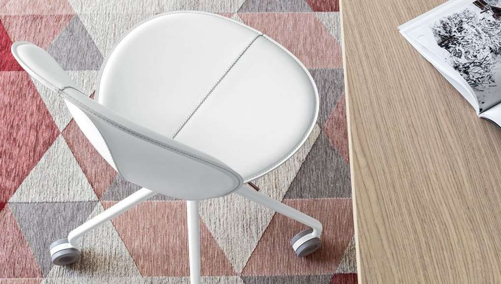 Scaun de birou rotativ din piele Basil