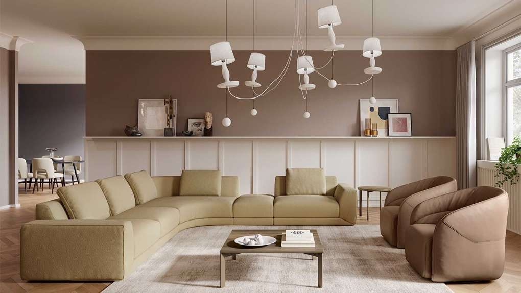 Canapea de colt Kartun Borea Light Yellow