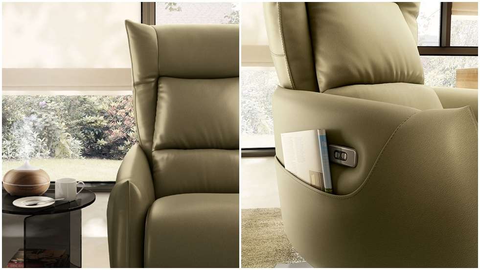 Fotoliu piele cu recliner Batticuore