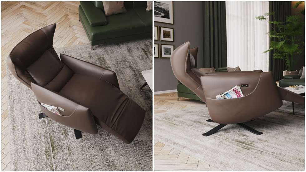 Fotoliu piele cu recliner Batticuore