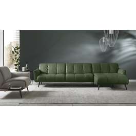 Canapea cu sezlong dreapta Talento textil Brezza Dusty Green | Rovere