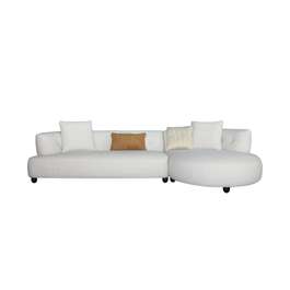 Canapea de colt Spencer textil White, perne incluse, dreapta | Rovere