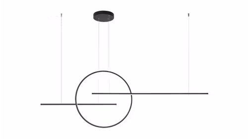 Lustra Giotto LED 56W Matt Black, cu design liniar modern, finisaj negru mat si lumina neutra 4000K.