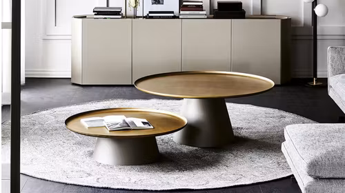 Masuta de cafea Amerigo Titanium Embossed Brushed Brass 118x48