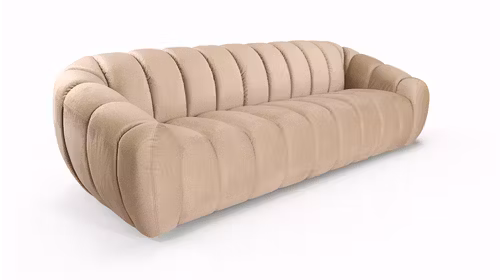 Canapea liniara 4 locuri Lena catifea Beige