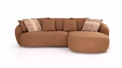 Canapea cu sezlong Misiarte textil Cloud Orange, dreapta