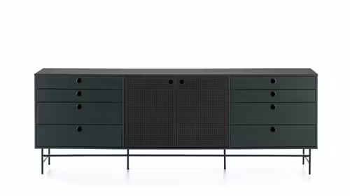 Comoda Punto Black/Dark Green 210 cm