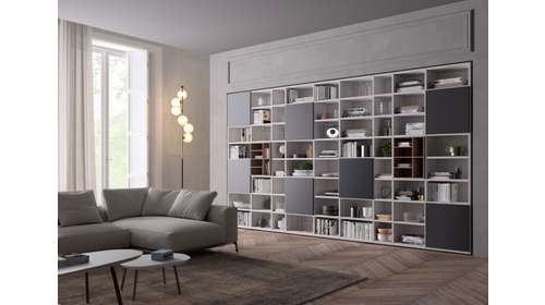 Biblioteca moderna cu fronturi mixte