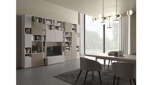 Sistem biblioteca moderna cu fronturi combinatie Fango/Duna