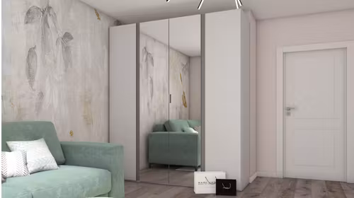 Dressing Batant Uno Tele Opaco + Oglinda + Maner R1 Piombo Opaco