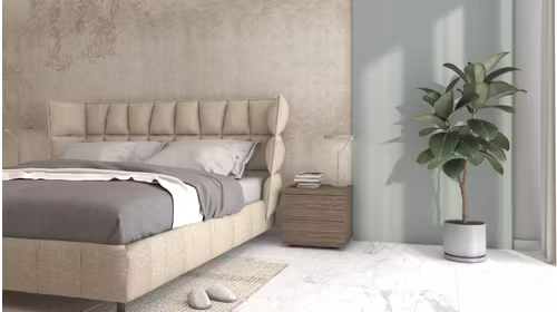 Noptiera Cooper Noce Ambra cu design modern si finisaj lemn, dimensiuni 44,6x39,8x42,3 cm