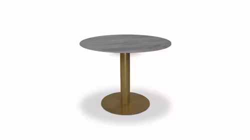 Masa rotunda Marrianne Piatra Gri Sinterizata/Picior Golden Powder 100x75 cm