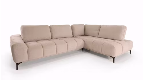 Canapea de colt Desmond, textil Sutton Cement, dreapta