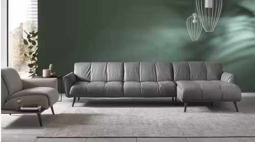 Canapea Talento textil Brezza Dark Grey, sezlong dreapta