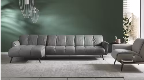 Canapea Talento textil Brezza Dark Grey, sezlong stanga