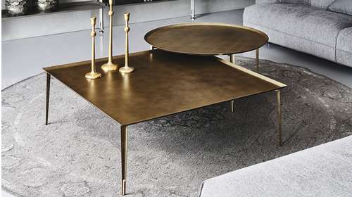Masuta de cafea rotunda Spillo Brushed Bronze 100 cm