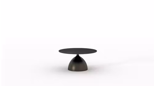 Masuta de cafea rotunda Portobelo cu blat ceramica Golden Cararra si structura Dark Bronze, diametru 40 cm.