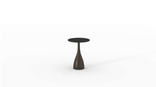 Masuta de cafea rotunda Portobelo cu blat ceramica Golden Cararra si structura Dark Bronze, diametru 40 cm.