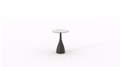 Masuta de cafea rotunda Portobelo cu blat ceramica Golden Cararra si structura Dark Bronze, diametru 40 cm.