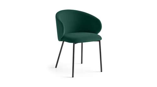 Scaun cu brate Tuka Matt Black/Forest Green