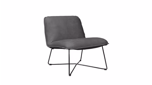 Fotoliu Fly Ally Quilt Grey, produs expus, cu sezut si spatar late, umplutura din spuma si picioare metalice negre.