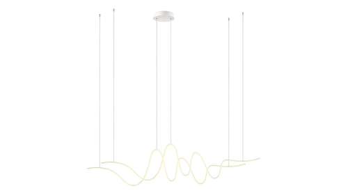 Lustra Impuls LED 68W Matt Black, cu finisaj negru mat, lumina calda 3000K si design modern pentru dining sau living.