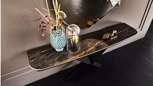 Consola Terminal Keramik Premium Black/Brushed Bronze/Glossy Portoro