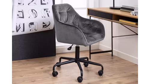 Scaun de birou Brooke Grey Velvet